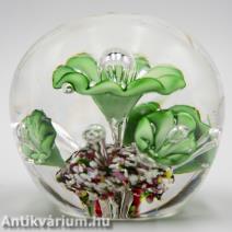 Murano üveg levélnehezék 20. század közepe 9 cm