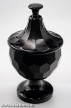 Josef Hoffmann - Moser art deco ametiszt fedeles üveg kehely 1920 29cm