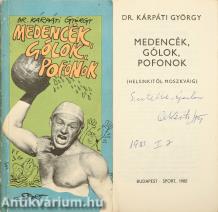 Medencék, gólok, pofonok (Kárpáti György által dedikált példány) (Borítóterv és rajzok: Sajdik Ferenc)