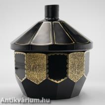 Moser art deco ametiszt fedeles üveg tartó - üveg bonbonier 1920