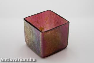 Loetz Papillon pink üveg váza 20. század eleje 6 cm
