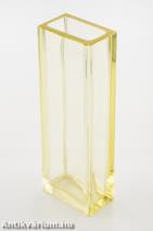 Josef Hoffmann - Moser art deco csiszolt sárga üveg váza 20. század első fele