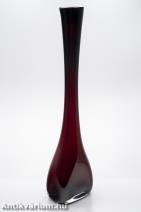 Murano Sommerso bordó üveg váza 20. század közepe 42 cm