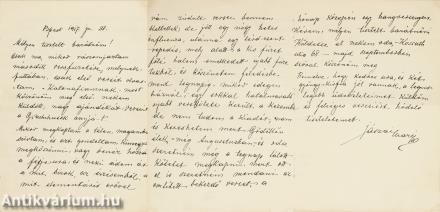 Jászai Mari autográf levele Várnai Zseni részére