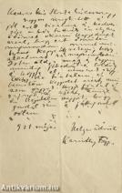 Karinthy Frigyes író autográf magánlevele (A kötetről írt irodalomtörténeti tanulmány a leírásban olvasható.)