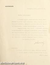 Gömbös Gyula miniszterelnök által aláírt hivatalos levél