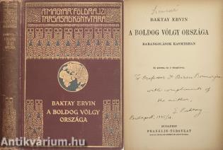 A boldog völgy országa (Dr. Biren Bonnerjea professzornak dedikált példány)