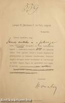 Szomaházy István szerződése, melyet a Lampel R. könyvkereskedése (Wodianer F. és Fiai) részvénytársasággal kötött (Szomaházy István által aláírt példány)