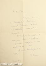 Illyés Gyula autográf levele Szekeres György részére