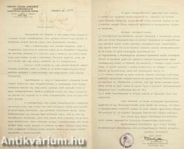 Vitéz nagybányai Horthy István nyugalmazott lovassági tábornok levele (aláírt példány)