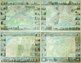 Buda és Pest Szabad Királyi Városainak tájleirása [Páratlan reformkori térképészeti díszmű eredeti borítóval! Teljes kiadás keretezve!]
