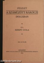 Felelet a száműzött Rákóczi dolgában