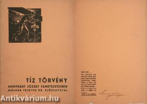 Tíz törvény (bibliofil, számozott, aláírt példány)