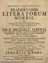 Dissertatio inauguralis medica de praeservandis literatorum morbis (Gróf Széchényi Ferenc könyvtárából!)