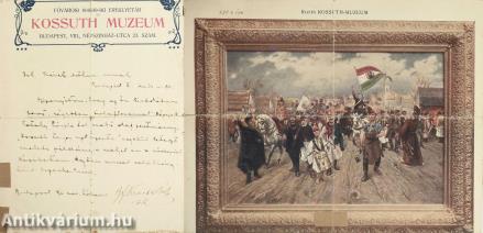 Gróf Kreith Béla autográf levele Reich Arthur részére (Fővárosi 1848/49-iki Ereklyetár és Kossuth Múzeum fejléces papírján.)