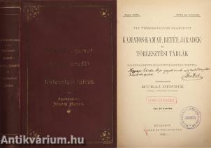 Tiz tizedesjegyre számitott kamatos-kamat-, betét-, járadék- és törlesztési táblák (dedikált példány)