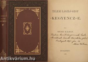 Teleki László gróf «Kegyencz»-e (dedikált példány)