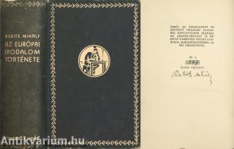 Az európai irodalom története (számozott, egészbőr, bibliofil, aláírt példány)