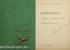 Kapusiskola (Grosics Gyula által dedikált példány)