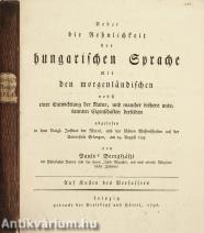 Ueber die Aehnlichkeit der hungarischen Sprache