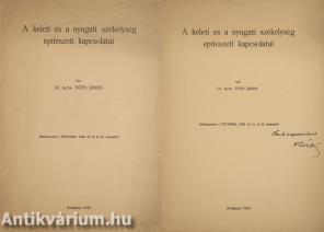 A kelet és a nyugati székelység építészeti kapcsolatai (dedikált példány)