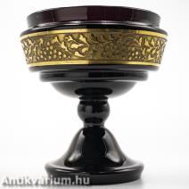 Meyrs Neffe art deco lila-arany üveg kehely 1910