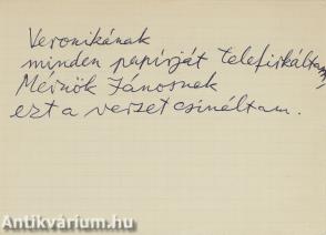Weöres Sándor két kicsi versrögtönzés kézirat (2 db) (A tételről írt irodalomtörténeti tanulmány a leírásban olvasható)