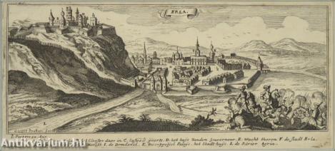 Magyar városképsorozat Erla (Eger) - rézmetszet, papír 11 cm x 24,5 cm