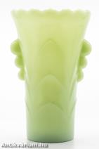 Art deco Opalin zöld üveg váza 20. század első fele