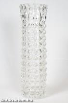 Carl Meltzer & Co Langenau, Haida csiszolt art deco színtelen üveg váza 20. század első fele 40 cm