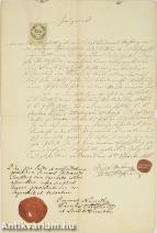 Kézzel írt, pecséttel ellátott, német nyelvű bizonyítvány 1856-ból
