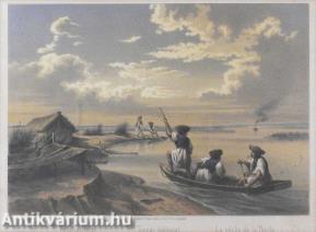 Vázlatok Magyarhon népéletéből - VIII. Tiszai halászat - színes litográfia, papír 19,5 cm x 28,5 cm [1855]