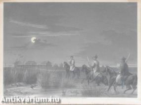 Vázlatok Magyarhon népéletéből - XIII. PUSZTA - színes litográfia, papír 19,5 cm x 28,5 cm [1855]