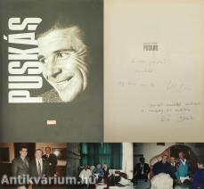Puskás (Szöllősi György és Puskás Ferenc felesége Hunyadvári Erzsébet által dedikált példány) (A kötethez 11 egyedi fotó is tartozik Puskás Ferencről és a 2002 UEFA döntőről.)