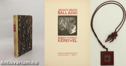 Arany János balladái (számozott példány, kiadó tűzzománcos plakettel ellátott könyvjelzővel)  (Buday György egészoldalas fametszeteivel illusztrált kötet)
