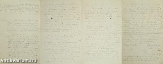 Ábrányi Lajos festőművész autográf levele valószínűsíthetően Paál Lászlónak címezve. (Kelt Párizsban, 1876. május 22-én.)
