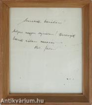 Jászai Mari színésznő autográf, aláírt üzenete (keretben)