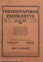 Tőzsdepapírok zsebkönyve 1933. év