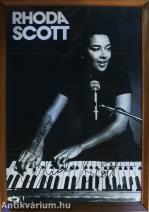 Rhoda Scott amerikai jazzorgonistát ábrázoló fekete-fehér nagyméretű poszter kerettel 61,7x41,5 cm (dedikált példány)
