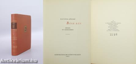 Bánk bán (számozott, bőrkötéses, bibliofil példány) (Illusztrátor: Borsos Miklós)