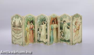 A Divat Szalon lithografált képes zseb naptára az 1909. évre