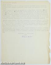 Márai Sándor géppel írt levele (aláírt példány)