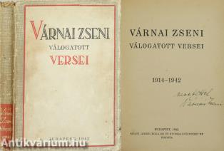 Várnai Zseni válogatott versei (dedikált példány)