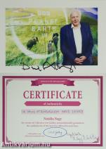 David Attenborough Emmy-díjas természettudós által aláírt színes fotó