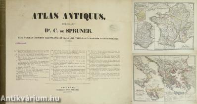 Atlas Antiquus. - 27 színes rézmetszetes térképpel és a lapok szélén 64 kisebb melléktérképpel. (1850 - Első kiadás.)