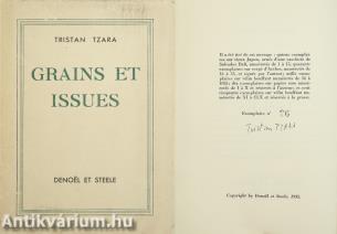 Grains et issues (aláírt, számozott példány)