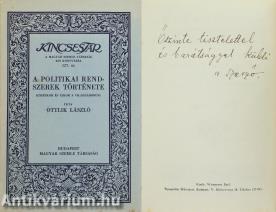 A politikai rendszerek története (dedikált példány) (Tiltólistás kötet)