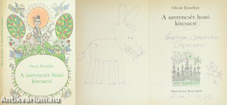 A szerencsét hozó kiscsacsi (Kass János egyedi, rajzos dedikációjával ellátott példány) (Illusztráció: Kass János)