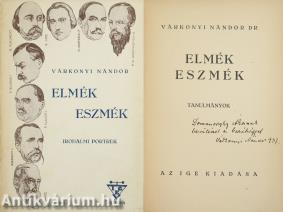 Elmék - eszmék (Domanovszky Ákosnak dedikált példány)