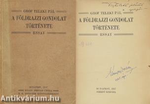 A földrajzi gondolat története (dedikált példány)